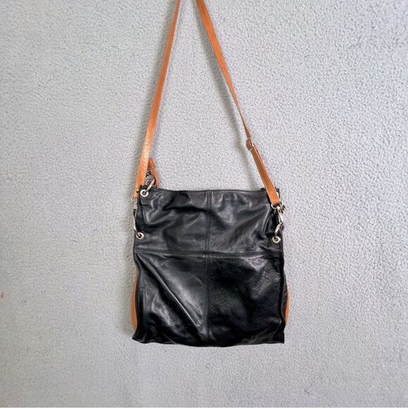 LAVORAZIONE WOMENS LEATHER TOTE BLACK - Picture 3 of 10